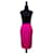 Yves Saint Laurent YSL Rive Gauche fuchsia Seidenkleid Pink Fuschia  - Ansicht 1