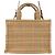 Céline Borsa a Spalla Celine Triomphe Logo Small Cabas Thais in Tweed Marrone Beige - vista 3