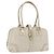 Borsa a mano Horsebit in pelle bianca e oro GUCCI 145770 Auth bs34368 Bianco D'oro