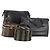 Pequin Fendi Chloe Borsa a Mano in Tela Pecan in Pelle 4 Pezzi Nero Marrone Auth BSZ448