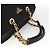 Borsa Boston PRADA in nylon nero e oro Auth YKZ869 D'oro - vista 7