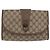 GUCCI GG Supreme Web Sherry Line Clutch Bag PVC Beige Oro Auth 174412 D'oro - vista 2