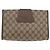 GUCCI GG Supreme Web Sherry Line Clutch Bag PVC Beige Oro Auth 174412 D'oro - vista 3