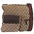 Borsa a Spalla Gucci GG Canvas Web Sherry Line Beige Argento 169937 Auth gh1991