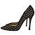 Christian Louboutin Iriza 100 Glitter Floque Suede Nero 36.5 D'oro