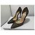 Christian Louboutin Iriza 100 Glitter Floque Suede Nero 36.5 D'oro - vista 3