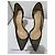 Christian Louboutin Iriza 100 Glitter Floque Suede Nero 36.5 D'oro - vista 4