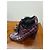 Botas de cano curto com cadarço Baldinini em couro roxo com efeito crocodilo e pelagem - vista 2