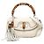 Borsa New Bamboo media GG in tela bianca Gucci
