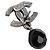 Chanel Silber CC Messing Perlen Swing Push Back Ohrringe - Ansicht 3