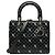 Dior Nero Medio Pelle di Vitello Fiore Ricamato Lady Dior