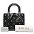Dior Nero Medio Pelle di Vitello Fiore Ricamato Lady Dior - vista 8