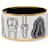 Hermès White Extra Wide Harnais des Presidents Enamel Bangle 65  - view 2