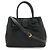 Borsa a mano in nylon con logo in jacquard Prada Nero