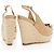 Espadrilles compensées en cuir verni Cannage de Dior - Taille 37.5 / 7.5 - vue 3