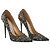 Décolleté Jimmy Choo Anouk 120 in tessuto bianco e nero