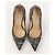 Décolleté Jimmy Choo Anouk 120 in tessuto bianco e nero - vista 3