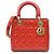 Borsa a mano in pelle verniciata rossa Christian Dior