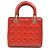 Borsa a mano in pelle verniciata rossa Christian Dior - vista 3