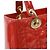 Borsa a mano in pelle verniciata rossa Christian Dior - vista 6