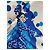 Sciarpa di seta Hermès Hola Flamenca blu - vista 7