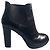 Botines Hogan de cuero negro con tacón bloque y plataforma - talla 40