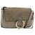 Chloé Chloe Fay Schultertasche aus Leder Wildleder Grau Gold Auth BA11981 Braun Golden
