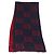Sciarpa in lana GG Jacquard GUCCI Blu Navy Rosso Auth 174669A