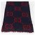 Sciarpa in lana GG Jacquard GUCCI Blu Navy Rosso Auth 174669A - vista 4