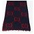 Sciarpa in lana GG Jacquard GUCCI Blu Navy Rosso Auth 174669A - vista 7