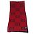 Sciarpa in lana GG Jacquard GUCCI Blu Navy Rosso Auth 174669A - vista 8