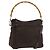 Borsa a mano in nylon Gucci Bamboo 2 vie marrone argento 000 2404 0509 Auth INZ083