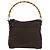 Borsa a mano in nylon Gucci Bamboo 2 vie marrone argento 000 2404 0509 Auth INZ083 - vista 2