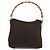 Borsa a mano in nylon Gucci Bamboo 2 vie marrone argento 000 2404 0509 Auth INZ083 - vista 3