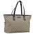 Gucci Borsa Tote GG Supreme in PVC Beige Argento 211137 Auth YKZ140