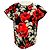 Top a stampa floreale multicolore nero / rosso di Dolce & Gabbana