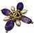 Broche CC Logo embelezada com pedras em roxo / turquesa / strass / pérolas da Chanel 2005 Multicor - vista 2