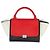 Céline Borsa Trapeze Piccola in Pelle di Vitello Grana Rossa Nera Bianca Celine Rosso Multicolore - vista 8