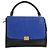 Céline Borsa Trapeze Piccola in Pelle di Vitello Grana Suede Blu Nero Crema di Celine