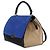 Céline Borsa Trapeze Piccola in Pelle di Vitello Grana Suede Blu Nero Crema di Celine - vista 3