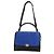 Céline Borsa Trapeze Piccola in Pelle di Vitello Grana Suede Blu Nero Crema di Celine - vista 5