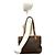 Céline Celine Vintage Macadam Blazon Logo Muster Leder Tote Bag Braun - Ansicht 2