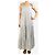 Heidi Klein Abito maxi in jacquard blu e bianco a strati - taglia M - vista 3