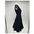 Autre Marque Schwarzes Kleid mit Seidenunterrock - Ansicht 3