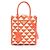 Prada TRIANGOLO JACQUARD Mini 2-Wege Handtasche Weiß Orange