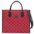 Bolsa tote pequena em canvas GG com G entrelaçado da Gucci Preto Vermelho