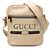Bandolera de piel de ternera granulada marrón con logo de Gucci Castaño Beige