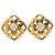 Orecchini quadrati vintage Chanel Coco Mark D'oro