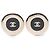 Orecchini rotondi vintage Chanel Coco Mark 97A Nero