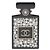 Brosche Motiv Parfümflasche Chanel Coco Mark Schwarz Weiß Golden
